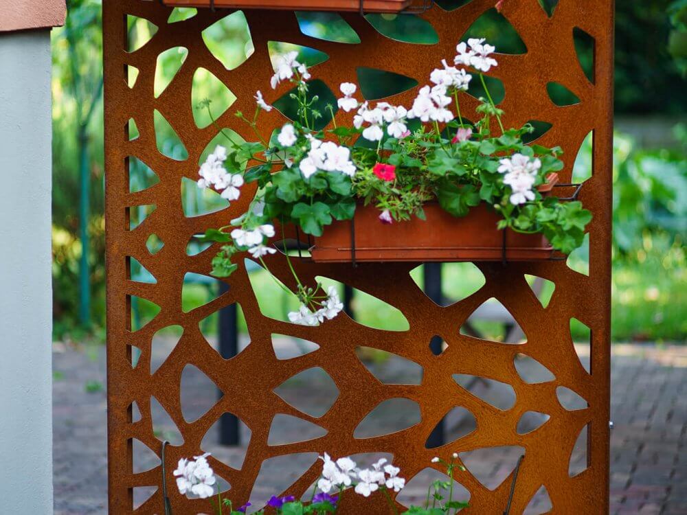 decoration jardin acier corten